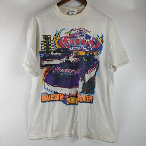 Vtg Y2K 2001 Drag Racing Mens T-Shirt POOR NHRA Championship 2nd Summit Series - Picture 1 of 10